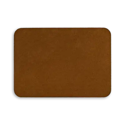Pack of 25 - 3.5" x 2.5" - Blank Rectangle Patch - Faux Suede Caramel - Heat Applied Backing