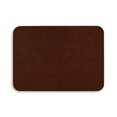 Pack of 25 - 3.5" x 2.5" - Blank Rectangle Patch - Faux Suede Mahogony - Heat Applied Backing